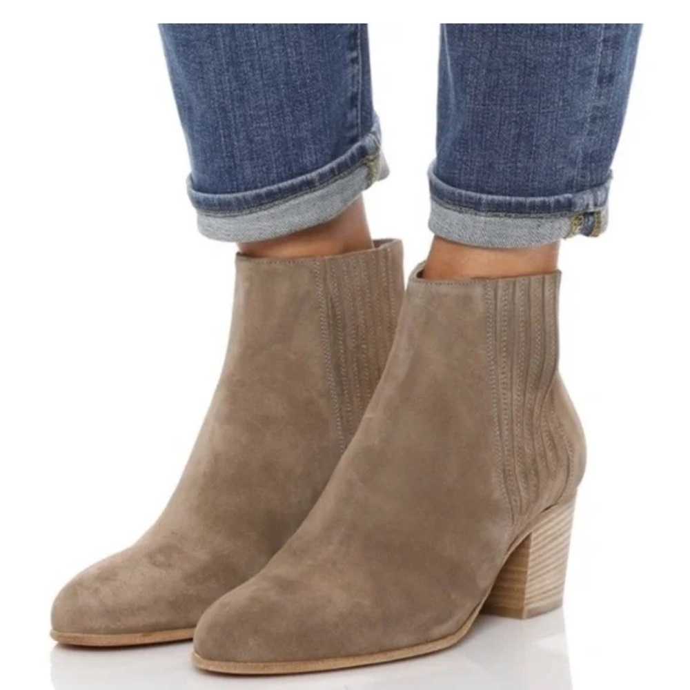 Vince Haider Suede Leather Booties Shoes Sz 8 Made In Italy